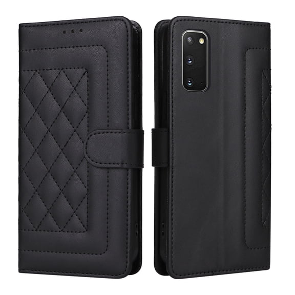JTCASES Compatible with Samsung Galaxy S20 5G 6.2 inch Case Wallet Flip Folio Case [Kickstand] with RFID Blocking Card Holders [Shockproof] Wrist Strap Cover for Men Women Girls, Black