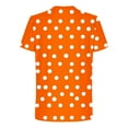 thumbnail image 4 of ZCFZJW Summer Short Sleeve T-Shirts for Men Big and Tall Regular Fit Casual Polka Dot Print Crewneck Basic Workout Tees Tops Orange XXXXL, 4 of 5