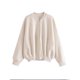 thumbnail image 1 of Trajes de 2 piezas lisos de calle alta para mujer, Tops de manga larga con cuello redondo y bolsillo con cremallera, conjuntos de pantalones deportivos largos para primavera y otoño 2023, 1 of 5