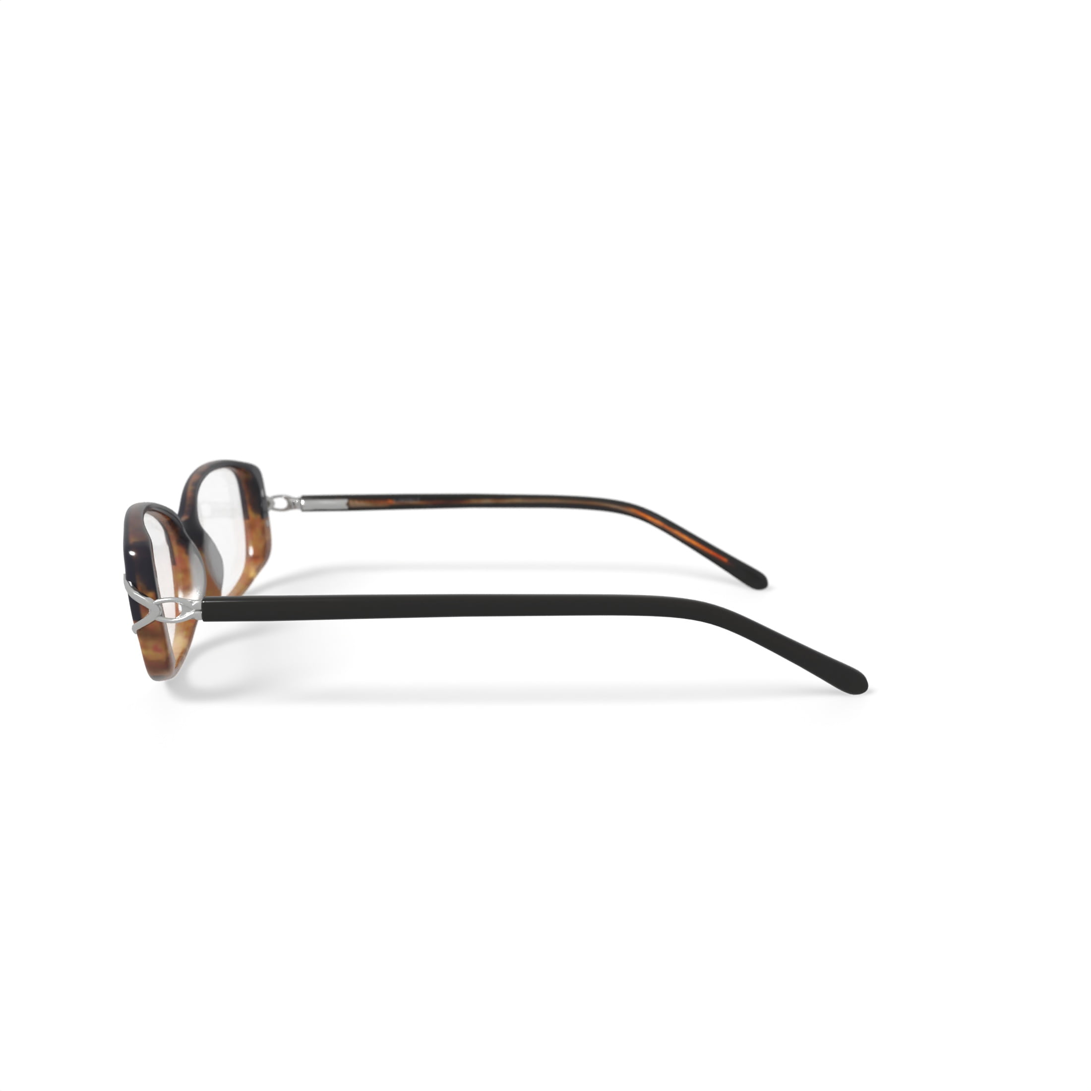 Contour Women's FM14079 Rectangular Prescription Eyeglasses with Case, Purple/Brown