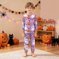 thumbnail image 5 of TOWED22 Toddler Girls Boys Halloween Pajamas Set Kids Pumpkin Print Sleepwear Pjs Long Sleeve 2pcs Soft Jammies(Yellow,8-9 Y), 5 of 9