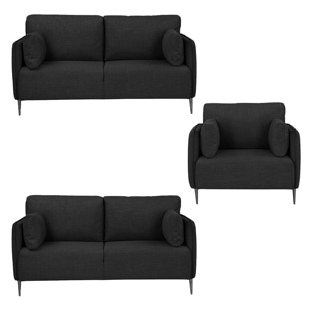 Sala Kilnt 3 Piezas Negro (Love, Love y Sillón)