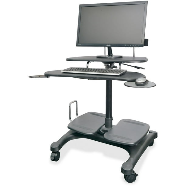 Kantek Sit To Stand Mobile Computer Workstation with LCD Monitor Mount