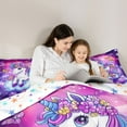 thumbnail image 5 of jejeloiu Magic Animal Unicorn Bedding Comforter Set,Multicolor Flowers Floral Twin Comforter Sets,Purple Galaxy Stars Bedding Set For Girl,Breathable Home Decor Reversible,2pcs, 5 of 8