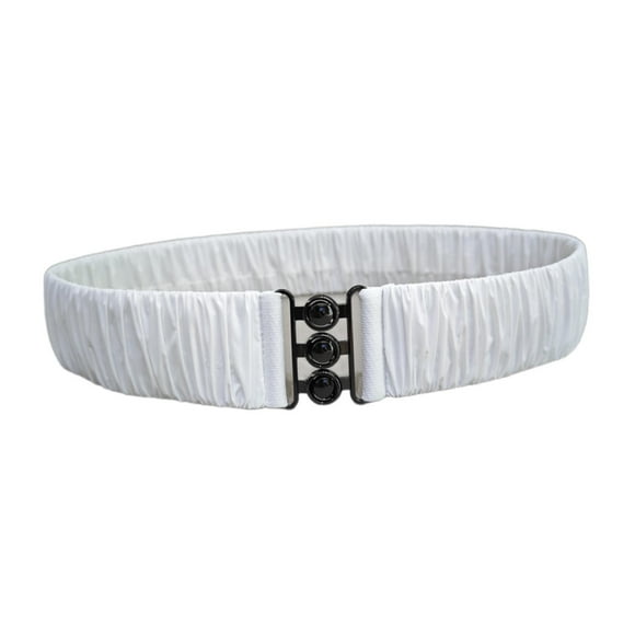 Cinturón elástico decorativo para mujer, cinturilla elástica recortadora para chaqueta acolchada. Blanco