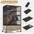 thumbnail image 2 of HABUTWAY 60''H Metal Large Ferret Cage, Rolling Chinchilla Cage, Critter Nation Cage, Indoor Wooden Pet Crate Furniture Grey Walnut, 2 of 7