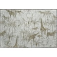 thumbnail image 2 of Addison Rugs Mayfield Washable Tropical Palms & Safari Animals Fog Rectangle Rug, 1'8" x 2'6", 2 of 5