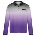 thumbnail image 4 of QQAMB Men's Shirts Gradient Color Turndown Collar Long Sleeve Comfy Lightweight Blouse Tops Purple 2XL, 4 of 4