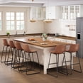 thumbnail image 3 of Aufeile 30" Counter Height Bar Stools Set of 3 – Modern Faux Leather Barstools with Back & Metal Legs, Kitchen Bar Chairs for Island, Dining Room, Dark Brown, 3 of 8