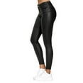 thumbnail image 2 of Women Faux PU Leather Pants High Waist Skinny Leggings Elastic Ladies Plus Size Tight Trousers, 2 of 6