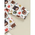 thumbnail image 6 of Liacowi 2Pcs Kids Toddler Boy Christmas Outfits Long Sleeve Gingerbread Man/Elk Print Tops + Elastic Waist Pants Set 3T 4T 5T 6T 7T Little Boys Fall Clothes Set, 6 of 8