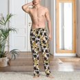 thumbnail image 5 of Uemuo Snake And Rose Pattern Men's Wide Leg Palazzo Lounge Pants with Pockets Light Weight Loose Comfy Casual Pajama Pants-Large, 5 of 9