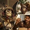 thumbnail image 7 of Christmas owl Hanging Ornament, Resin Pendant with Gold Chain for Christmas Tree, Forest Animal Styles, Winter Holiday Home Decor Gift Supply, Perfect for Mantel Shelf Indoor Display, 7 of 7