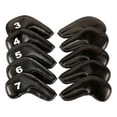 thumbnail image 3 of 10 piezas PU Golf Iron Headcovers Set Golf Club Headcover 3-9, P, a, S Etiqueta de número Protector de protección de envoltura impermeable para cuñas, 3 of 8