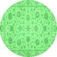 thumbnail image 1 of Ahgly Company Indoor Round Oriental Emerald Green Traditional Area Rugs, 3' Round, 1 of 4