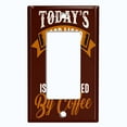 thumbnail image 2 of Metal Light Switch Wall Plate Outlet Cover (Today's Mood Is Sponsored By Coffee Brown - Single Rocker), 2 of 2