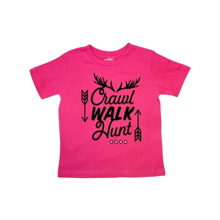 

Inktastic Crawl Walk Hunt in Pink with Arrows and Antlers Gift Toddler Boy or Toddler Girl T-Shirt
