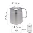thumbnail image 2 of Home Deep Fryer Pot, Japanese Tempura Small Stainless Steel Deep Frying Pot, 304 Stainless Steel with Oil Drip Drainer Rack, Lid, 2L for Kitchen French Fries, Chicken, 2 of 5