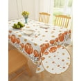 thumbnail image 4 of Maple Leaves Tablecloth Waterproof for Round/Rectangle/Oval/Square Tablecloth 60x84 in Table Cloth Cover Thanksgiving Decorations for Fall Baby Shower Christmas Wedding Party,Autumn Orange Pumpkin, 4 of 6