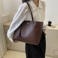 thumbnail image 4 of Bolsa De Hombro Bolso de mano para mujer, bolso de hombro de cuero PU, bolso de mano elegante, bolsos grandes (marrón) Likrtyny Para Estrenar, 4 of 7