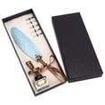 thumbnail image 4 of Juego de pluma de pluma Bling Bling pluma de Metal tallada con tinta vintage azul cielo, 4 of 12