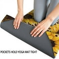 thumbnail image 3 of Beige Leopard Sunflower Pattern Hot Yoga Mat Towel Non Slip for Hot Yoga - Quick-Drying Yoga Mat Cover with 4 Corner Pockets with Travel Bag - Hot Yoga Towel Non Slip 74"x26", 3 of 6