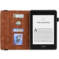 thumbnail image 5 of Case for Amazon Kindle Paperwhite 5 (11th Generation) 2021 6.8 inch, 3D Embossed Multi Viewing Angle Stand PU Leather Premium Luxury Slim Cover Folio Case Cover with Stylus Holder,Brown, 5 of 5