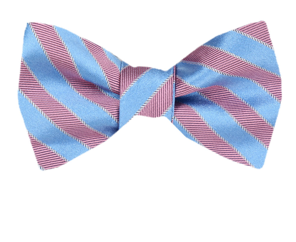 Men's Blue Silk Self Tie Bowtie Tie Yourself Bow Ties