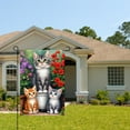 thumbnail image 2 of JOOCAR Linen Garden Flag with Cats and Flowers for Spring Summer Home Outdoor Garden Yard Door Decor 12x18 inch, 2 of 5