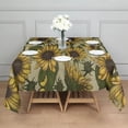 thumbnail image 3 of Yellow Green Leaf Sunflower Pattern Square Tablecloth,Waterproof Square Table Cover,Wipeable Spillproof Washable Table Cover for Home Kitchen Party Decor 52"x52"(132x132cm), 3 of 6