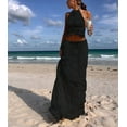 thumbnail image 6 of Two Piece Maxi Skirt Sets for Women Summer Backless Halter Beach Top Long Skirt Going Out Set 2 Piece Outfits Black L, 6 of 7