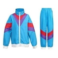 thumbnail image 6 of Boys Tracksuit Disco Zip Up Hip Hop Dance Color Matching Costume Athletic Comfortable 2 Piece Outfits 6-7 Y, 6 of 8