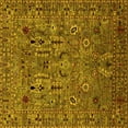 thumbnail image 1 of Ahgly Company Machine Washable Indoor Square Oriental Yellow Industrial Area Rugs, 3' Square, 1 of 4