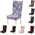 thumbnail image 3 of Protector de asiento de silla de taburete de hotel floral elástico combinado extraíble para todas las estaciones Methold JJ16126-05, 3 of 6