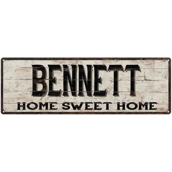 BENNETT Rustic Home Sweet Home Sign Gift 6x18 Metal Decor 106180084078
