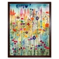 thumbnail image 1 of Layered Spring Flower Field Folk Art Art Print Framed Poster Wall Decor 12x16 inch, 1 of 5