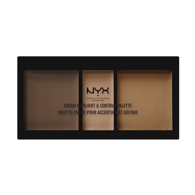 NYX PROFESSIONAL MAKEUP Paleta de resaltado y contorno en crema profunda 0.38 onzas (CHCP03)