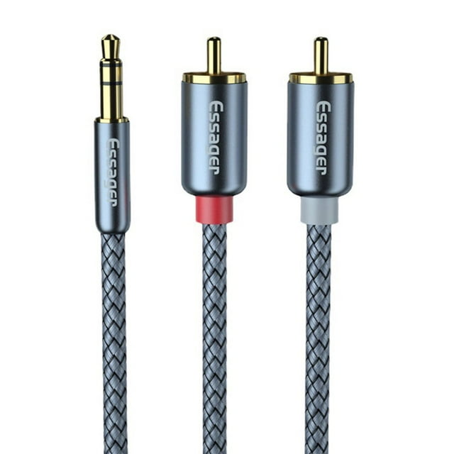 MesaSe Essager RCA Aux Cable 3.5mm Jack to 2 RCA Audio Cable Y Splitter (5m)