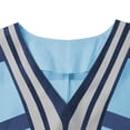 thumbnail image 4 of Midi Dresses for Women Striped V Neck Short Sleeve Boho Cotton Linen Dresses Summer Color Block Flowy Loose Fit Beach Dress Blue, 4 of 7