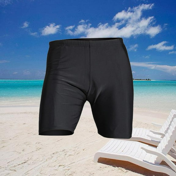 LULULION Mens Swim Rash Guard Shorts Swimsuit Black Chinlon 1Set