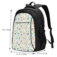 thumbnail image 5 of Wukai Hand Drawn Cars Trucks Buses And Roads Travel Laptop Backpack: Business Water-Resistant Bag with USB Charging Port, Ideal College Backpack for Men & Women, 5 of 6