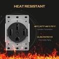 thumbnail image 6 of ENERGETIC 50A, 125/250V, NEMA 14-50R, Standard Size Thermoplastic PA Single Flush Mount, Industrial Receptacle Outlet, Black, 3-Pole, 4 Wire (1-Pack), 6 of 14