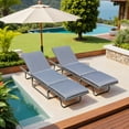 thumbnail image 4 of Devoko 2PCS Patio Folding Rattan Chaise Lounge Chair with Adjustable Back, Outdoor Cushioned Recliner for Garden&Backyard, Gray, 4 of 7