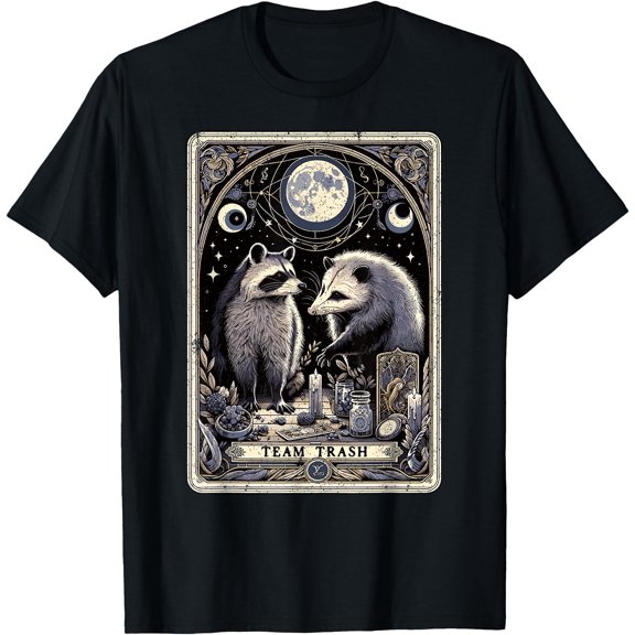 Team Trash Tarot Card Opossum Witchcraft Goth Possum Racoon Unisex T-Shirt for Men Women Kids Toddler