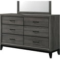 thumbnail image 4 of Kings Brand Furniture Ambroise Wood Dresser & Mirror (Gray/Black), 4 of 6