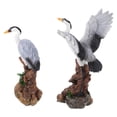 thumbnail image 3 of WEUVEB 2PCS Garden Ornament Crane Statues For Yard Resin Multi For Bird Lovers, 3 of 8