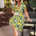 thumbnail image 3 of Vsdgher Lemon1 pour Femmes Été 2025 Robes Midi Décontractées Légères Manches Courtes Col Rond Robe de Plage, 3 of 6