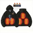 thumbnail image 3 of Kids Heated Hoodies Girls Pullover Winter Warm Graphic Sweatshirts Boys Outdoor Electric 5 Zones Heating Hoodie 7 T, Black, 3 of 7