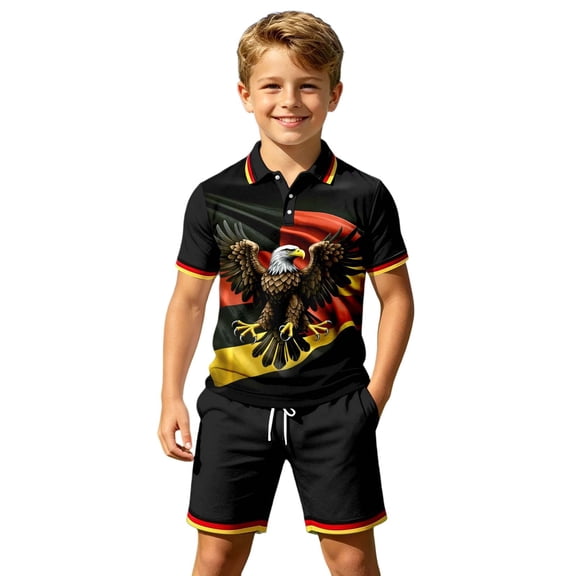 Soccer Season Jersey For Boys 2 Piece Youth Enthusiast Outfit For Athletic For Young Players Germany Team Top Football Fans Gift Outfits Size 5-6T