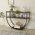 thumbnail image 3 of Erommy Entryway Table Console Table Sofa Table 3 Tiered, Rustic Style, Brown, 3 of 6